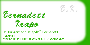 bernadett krapo business card